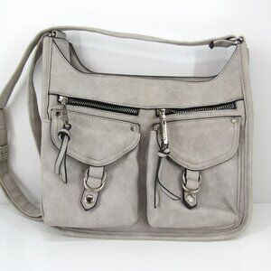 Violet Ray Women's Gray Shoulder Crossbody Handbag Exterior & Interior Pockets